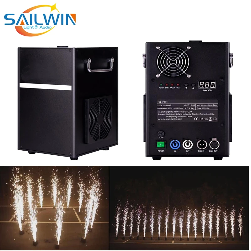 

BIG SALE 750W Stage Cold Spark Fountain Fireworks Machine DMX Remote Control for Wedding Celebration Flight Case DJ Lighting