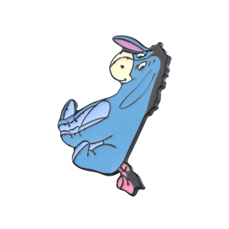 K810 Cartoon Anime Cute Donkey Pins Metal Brooch Pin Button Pins Girl Jeans Clothes Bag Decoration For Women Men Jewelry Gift