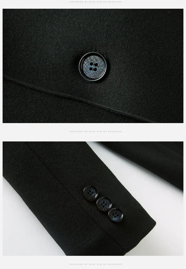 Aismz Winter Business Casual Men Single Breasted Long Wool Overcoat Mens Slim Thick Warm Jackets Trench Coat casaco masculino