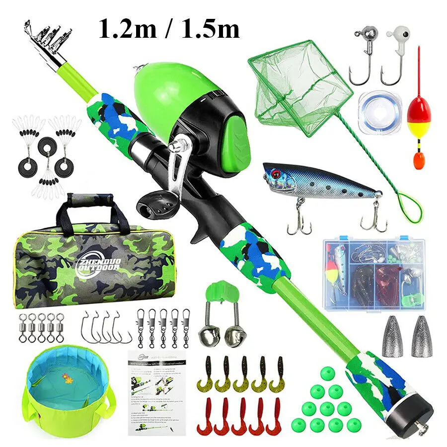 Kids Eccomum Kids Fishing Pole With Spincast Reel Telescopic Rod Combo Full Kits For Boys Girls And Adults Fishing Rod
