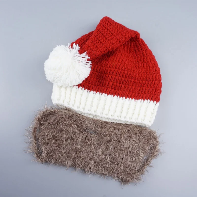 New Style Men and Women Big Beard Cap Christmas Wool Hat, Unisex Handmade Knitting Hat Santa Claus Hats for autumn winter