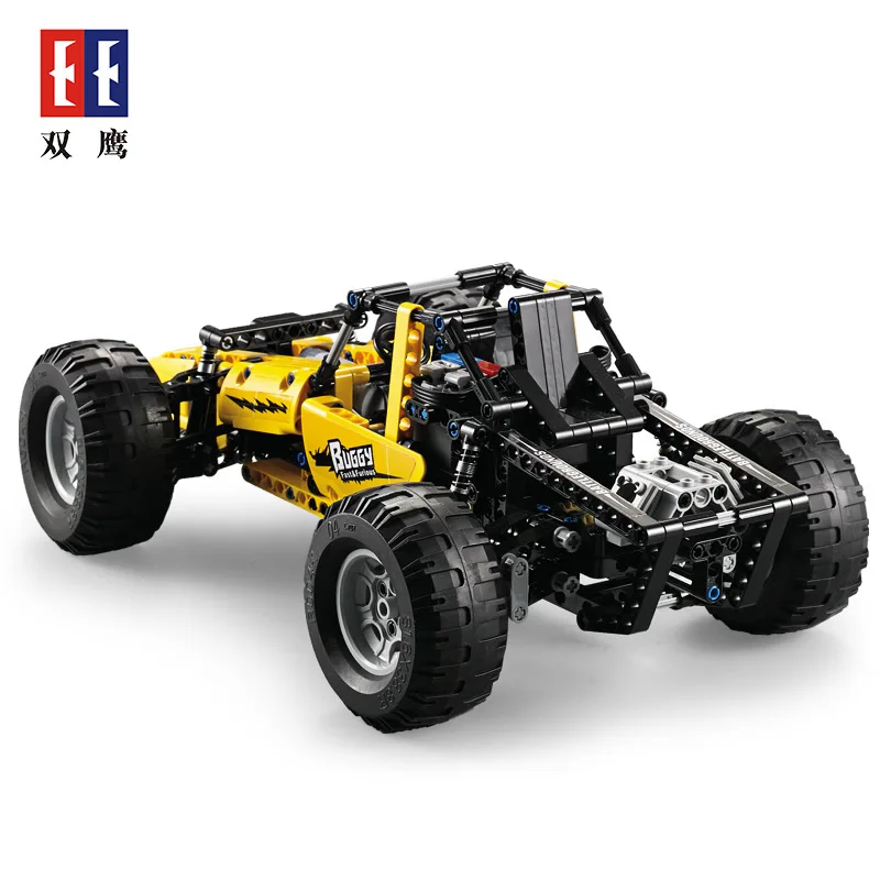 

Double e Click Building Blocks Off-road Climbing Car Rear-wheel Drive All-Terrain Remote Control Car Educational Assembled Child