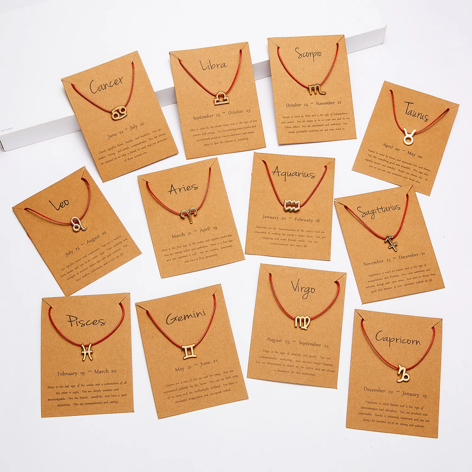 12 Constellation Bracelet Crystal Charm Gold Chain Bracelets for Women Zodiac Sign Libra Aries Wish Card Birthday Jewelry Gift | Украшения