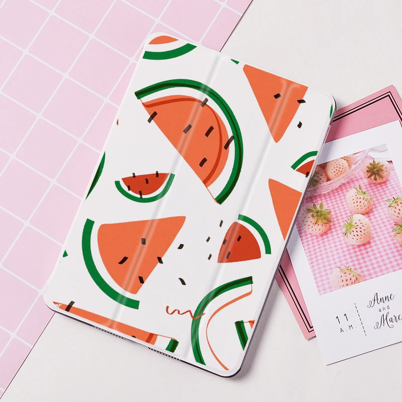 

For iPad Air 2 Case Color Cute Fruit For Magnetic Ultra Slim Cover For iPad 9.7 inch Case Support Wireless Charge For iPad Air 2