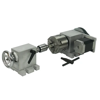 

CNC tailstock and 4th Axis Rotary Axis with Chuck 80mm for CNC Router Engraver