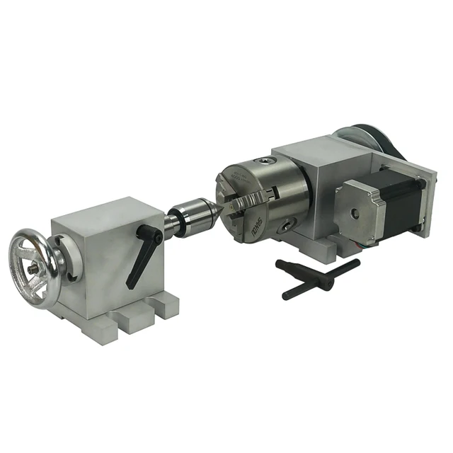 $53.62 CNC tailstock and 4th Axis Rotary Axis with Chuck 80mm  for CNC Router Engraver