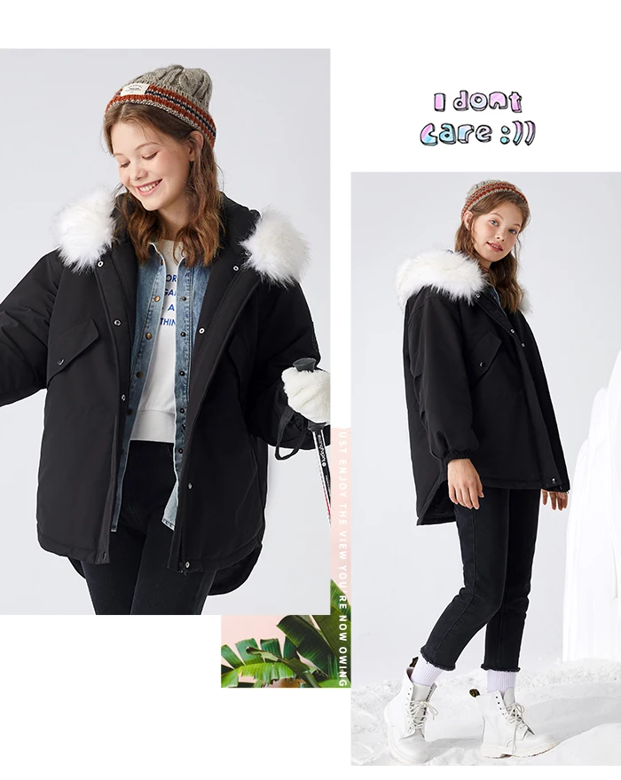 SEMIR, хлопковая зимняя женская куртка, новинка, зимняя женская куртка, супер модная короткая Корейская версия, свободное хлопковое пальто