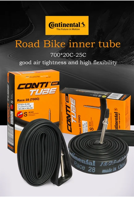 Chambre à Air De Vélo Continental Race 28 700 20-25 Presta 42mm - Butyl - Noir - Sport