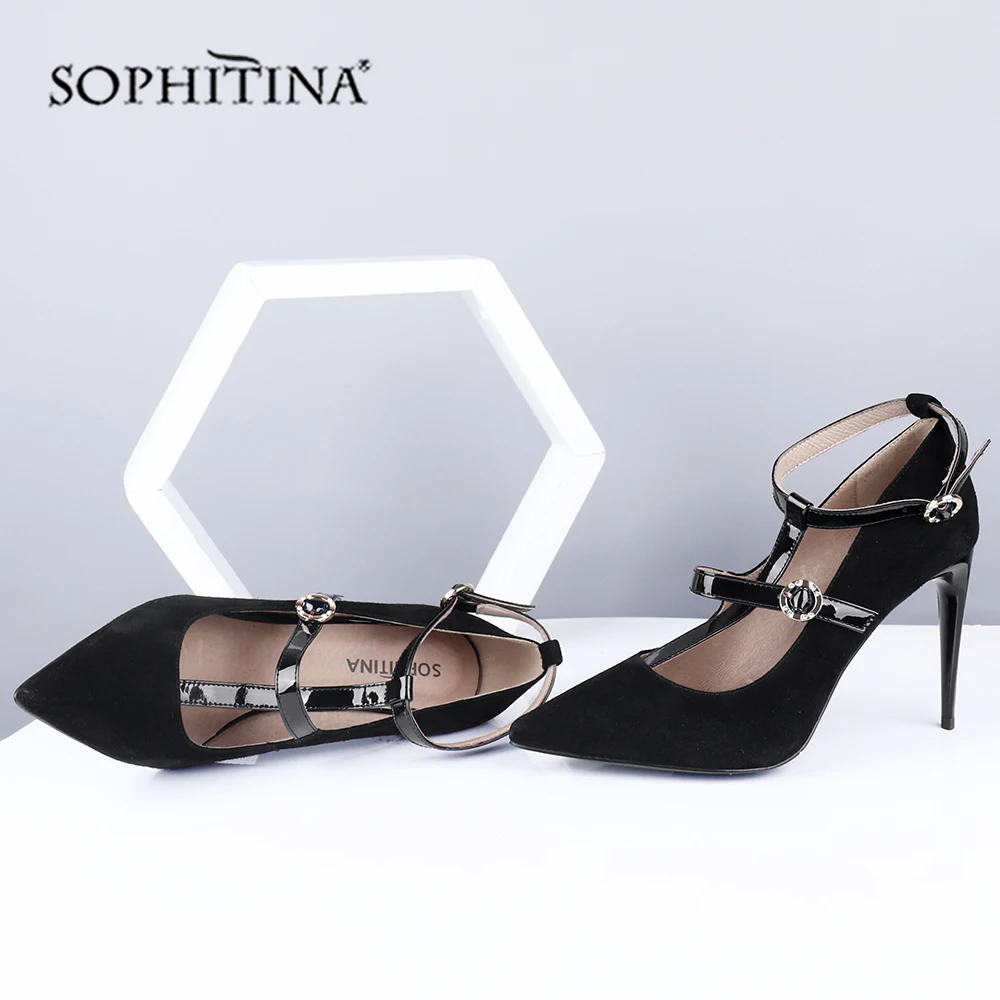 SOPHITINA/летние женские босоножки с острым носком на тонком каблуке Очень высокая