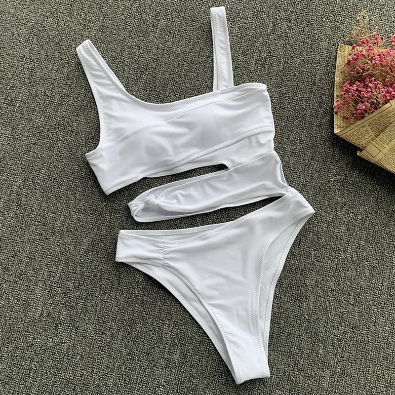 2020 New One Piece Bandage Swimsuit Women Push Up String Cut Out Swimwear Thong Sexy Monokini Bathing Suit Beachwear Monokini
