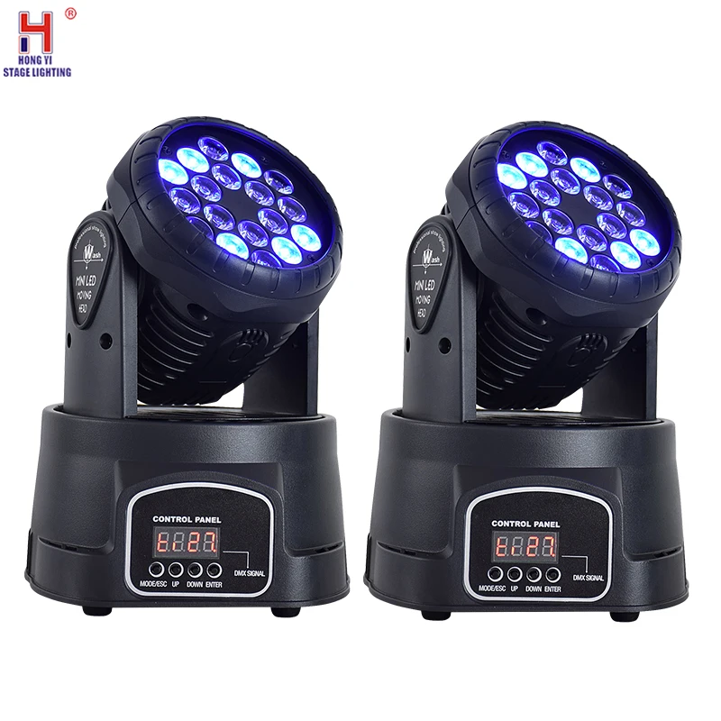

Moving Head Light 18x3W LED RGB Effect Lights DMX Control Wash Light for DJ Show Bar Party (2pcs/lot)