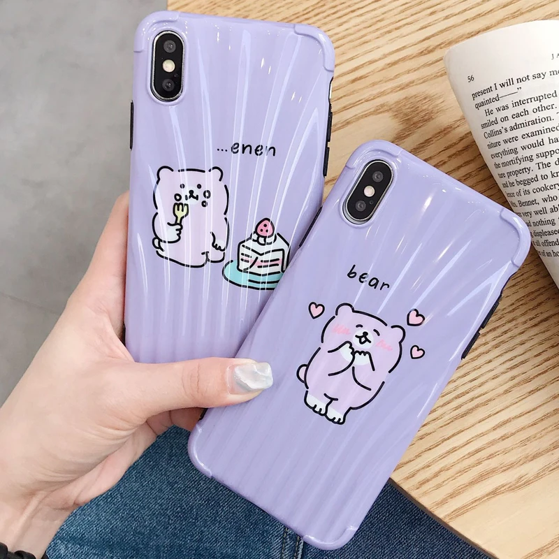 Милый чехол для телефона с мультяшным медведем iPhone 6 6s 7 8 Plus X Xs XR Max TPU Мягкий 3D |
