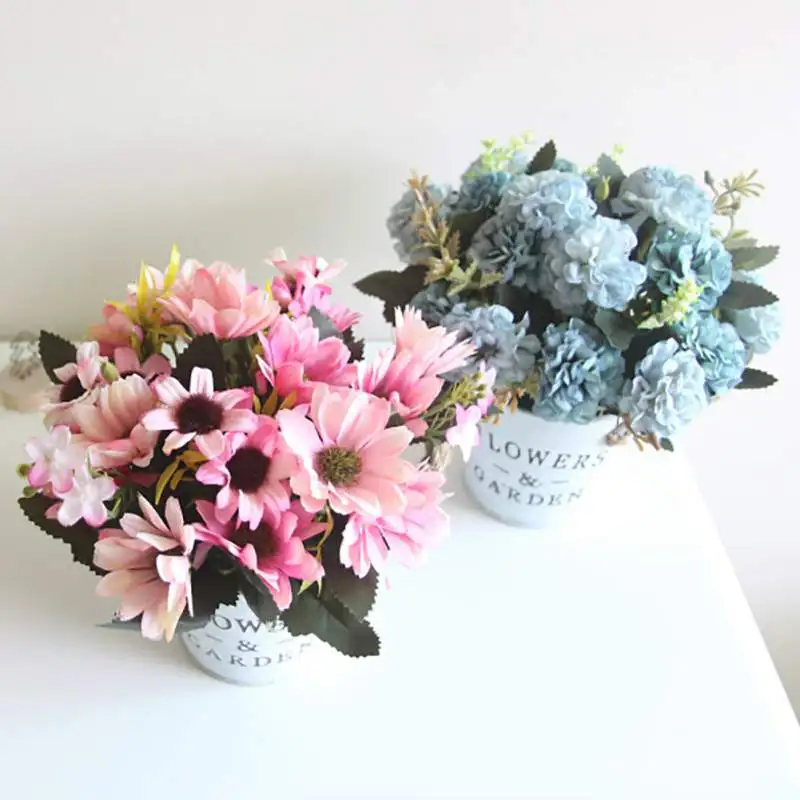 

Artificial Gerbera Potted European Style Design For House Restaurant Table Centerpieces Windowsill Decor Simulation Gerbear