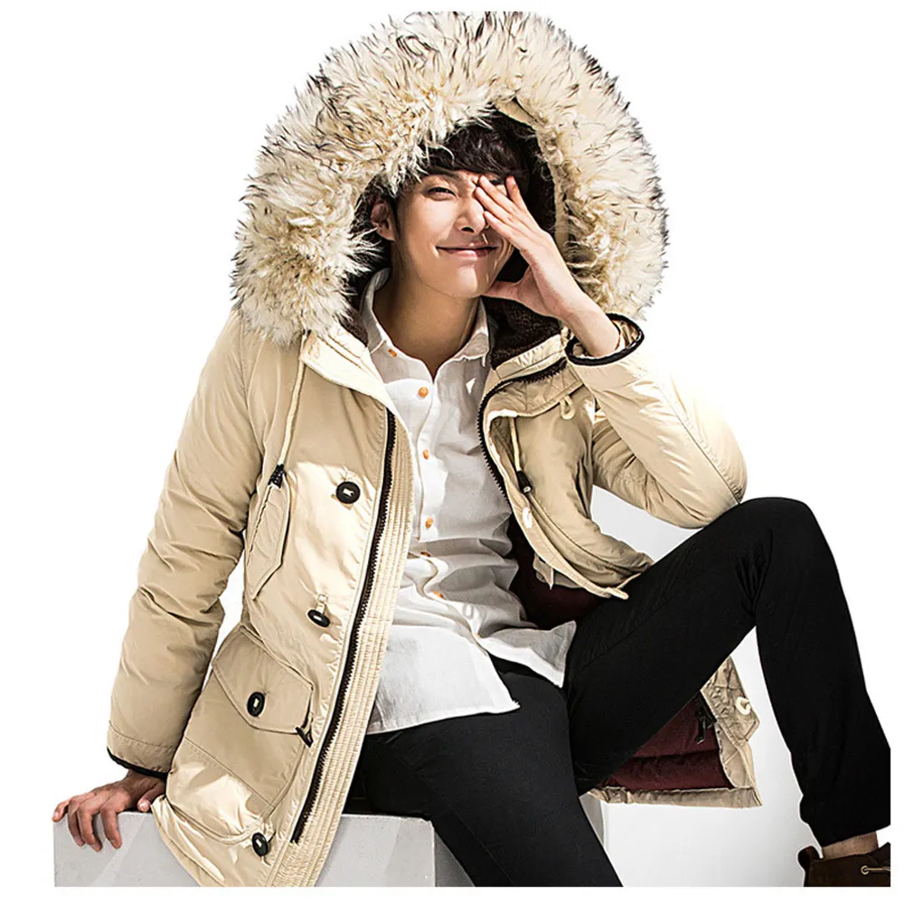 Бренд зимняя куртка для мужчин 90% Белая куртка с утиным пухом, утепленная мужская пуховая куртка с меховым воротником, пуховая куртка с капюшоном пальто для мальчиков