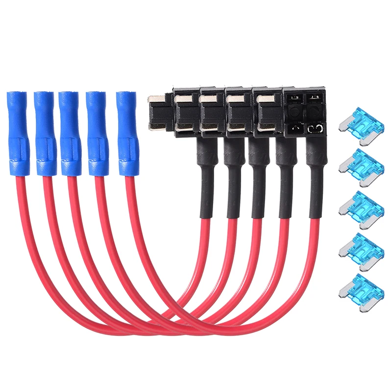 5pcs New Add A Circuit Fuse Tap Car Mini Blade Fuse Box Holder 12V Low Profile