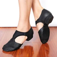 Sandales grecques en cuir véritable avec nœud extensible, chaussures de danse Jazz pour femmes, baskets de Ballet Jazzy pour professeur de danse, exercice de gymnastique 2