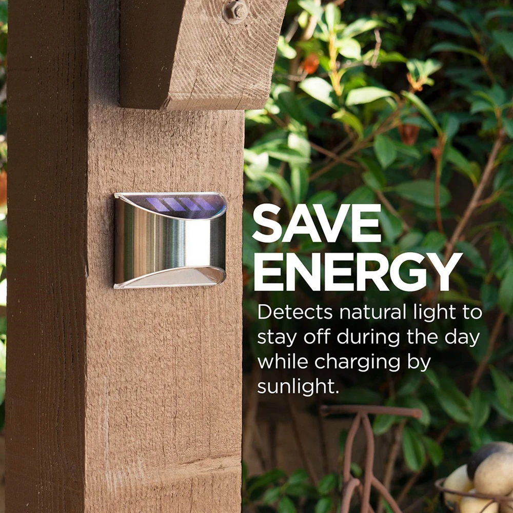 Stainless Steel Outdoor Solar Light  Solar Garden Wall Light Waterproof Solar Powered Wall Lights for Garden Front Door Garage Backyard (6)