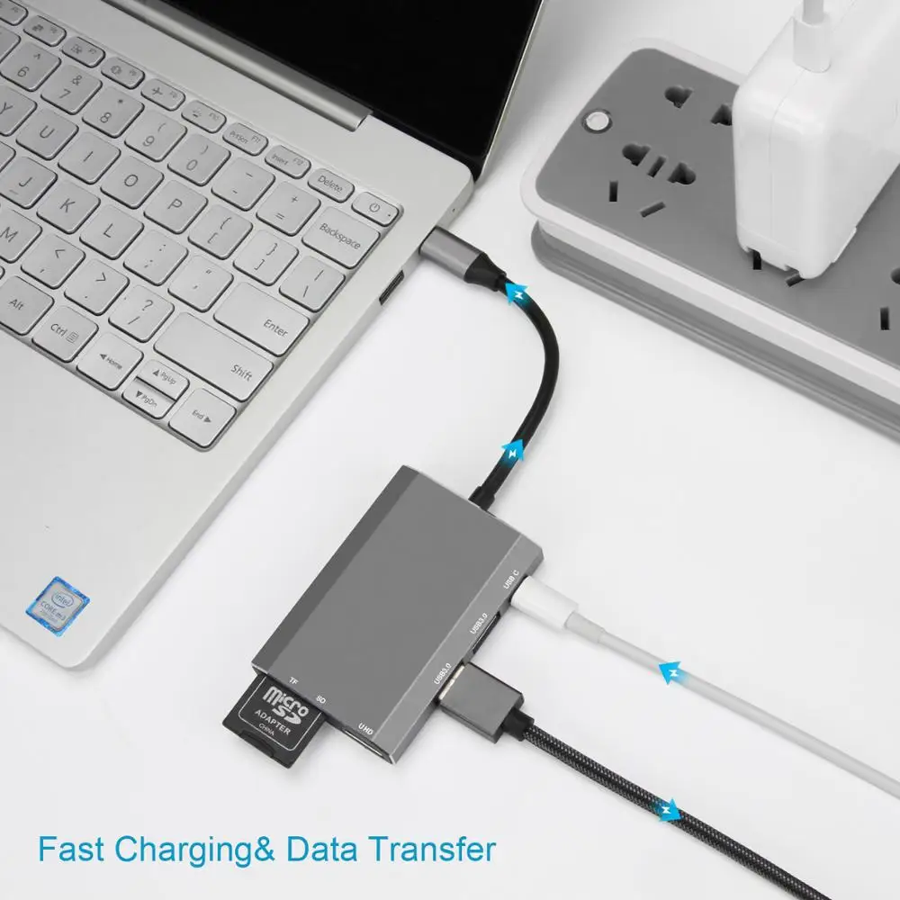 DeepFox USB C концентратор HDMI тип-c концентратор к Hdmi USB 3,0 кардридер для Macbook huawei P30 glaxy S9 S10 USB C концентратор