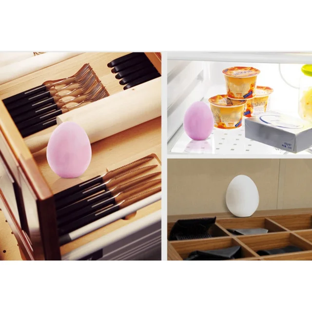 Tojás Alakú Légtisztító Hűtőszekrény Dezodorizáló Golyó Halak Piszkos Nedvesség Eltávolító Diatomit Szekrény Szag Eliminátor - Image 5