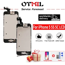 Otmil display lcd para iphone 5 5c 5S 5se tela de toque com quadro assembléia digitador substituição lcd para iphone 5 5S tela lcd