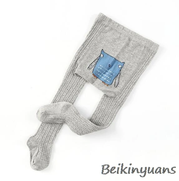 Large PP gray Детские хлопковые колготки на весну и осень, детские колготки в Вертикальную Полоску с бантом, детские колготки - Цвет: Large PP gray