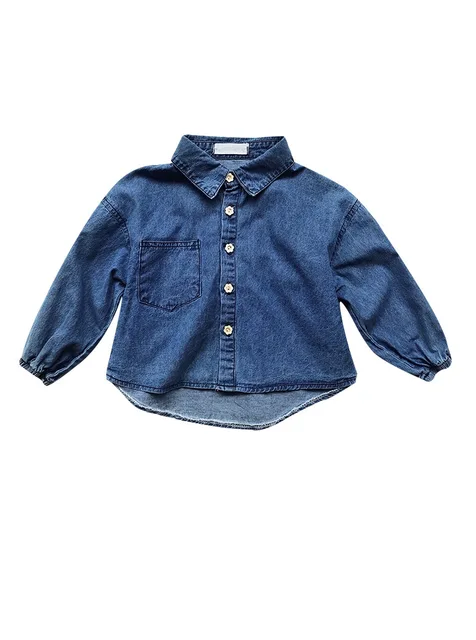 Baby girl denim shirts and blouses for kids clothes girls jeans shirts ...