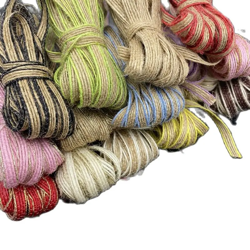 5yds 6mm 빈티지 황 마 Burlap Hessian 리본 레이스 웨딩 파티 크리스마스 장식 DIY 공예 선물 리본 포장 포장