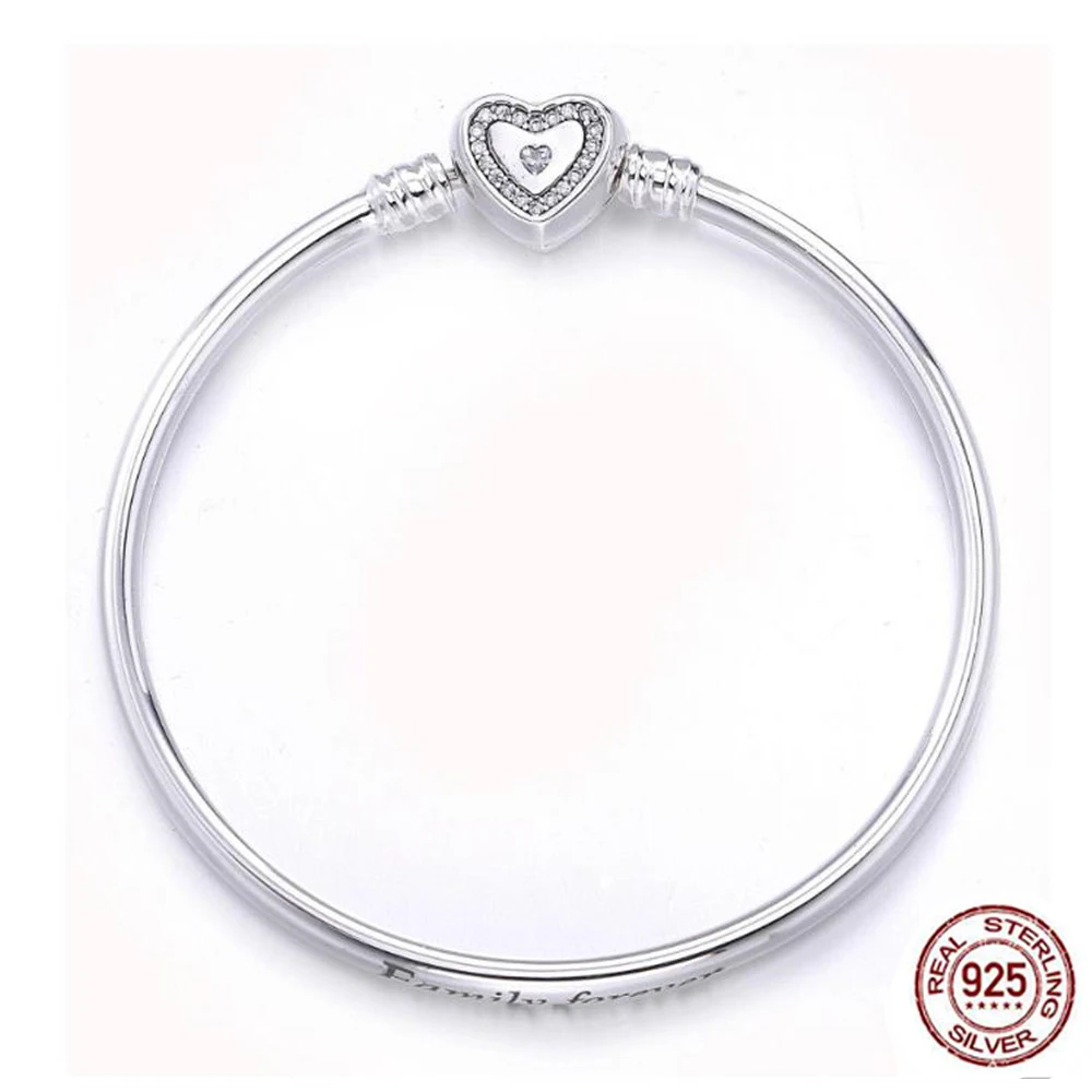 

YNKRBPH New S925 terling silver Bangle Inlay Heart-shaped Buckle anti-radiation Bride wedding Fine Jewelry Bracelet AS-76