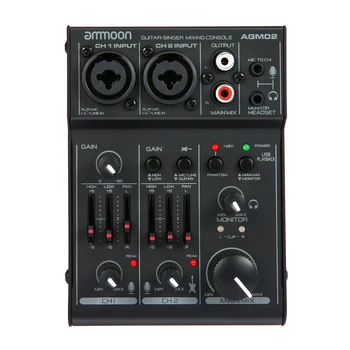 

Channel Sound Card Mixing Console Digital Audio Mixer 2-band EQ Built-in USB Home Studio Recording DJ Network Live Karaoke