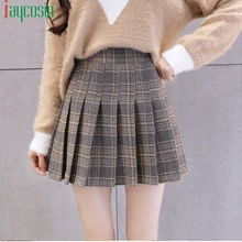 Модная мини-юбка женская плиссированная клетчатая с принтом дышащая с высокой талией Офисная Женская юбка летняя свободная повседневная юбка размера плюс вечерние юбки