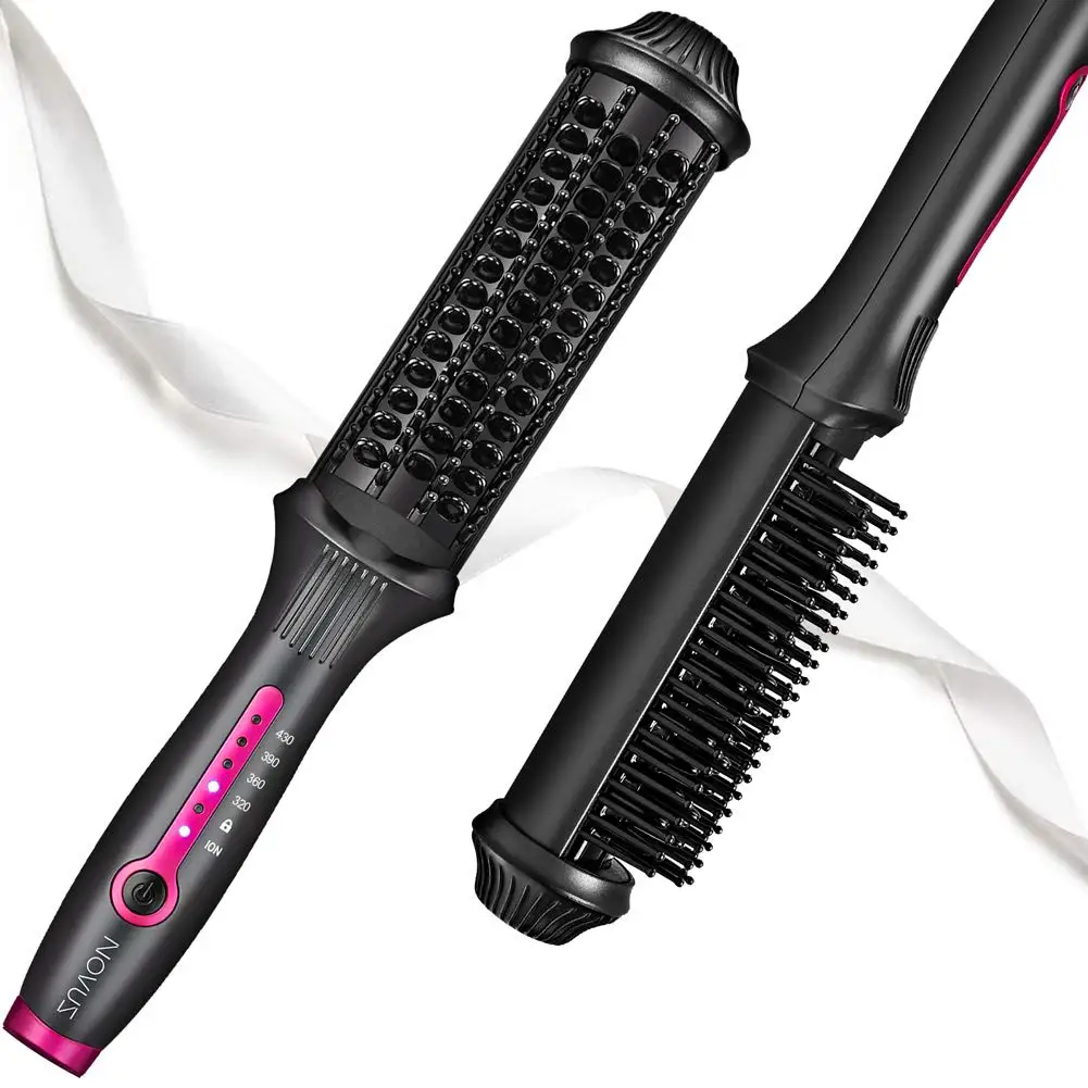 Aquecimento em Linha Escova de Cabelo Portátil sem Fio Ferir o Cabelo Reta Rápido Estilo Plana Ferro Alisamento Pente Quente Não 6 rápido estilo portátil sem fio plana ferro