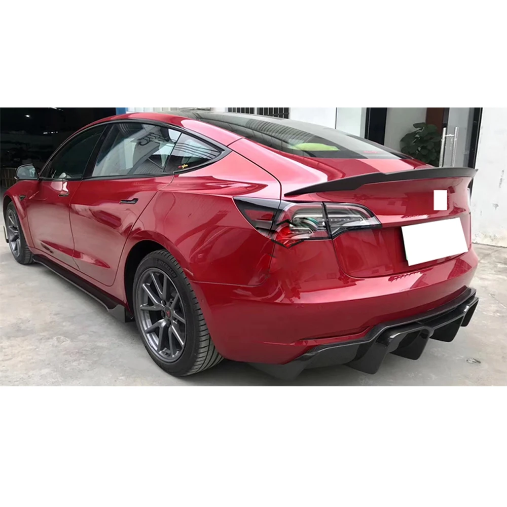 Для Tesla Model S Sedan 4 дверный карбоновый задний спойлер багажника Boot губ 2012 2019 крыло
