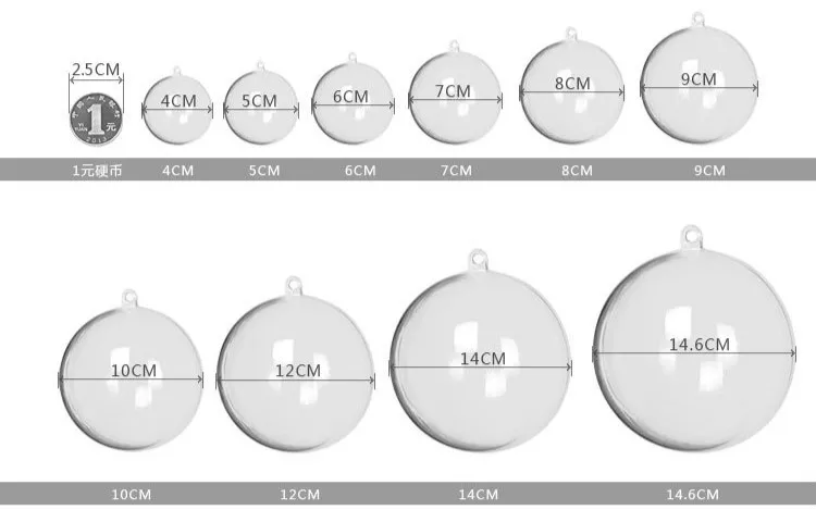 10 шт./партия, Рождественский шар 40-16 мм, прозрачный висящий шар, шар для рождественской елки, свадебные вечерние украшения, подарочные коробки для хранения конфет