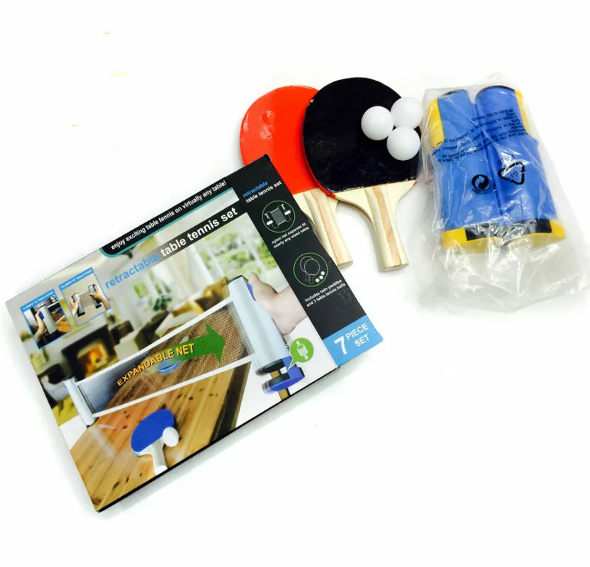 HOT sale A set of table tennis retractable grid + 3 balls 2 racket accessories Table Tennis | Игрушки и хобби