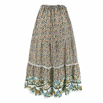 

Women Skirt Ladys Fashion Ladies BOHO Floral Gypsy Long Maxi Full Skirt Sundress /BYUS/BY
