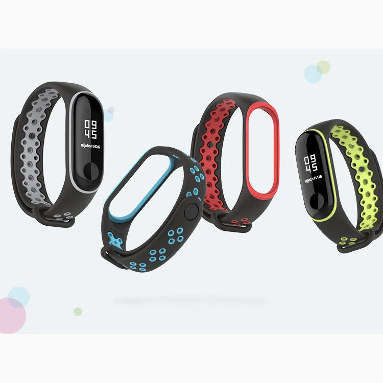 Цветной mi Band 3 4 силиконовый браслет двойной цвет сменный ремешок для оригинальной Xiaomi mi band 3 4 belt D20