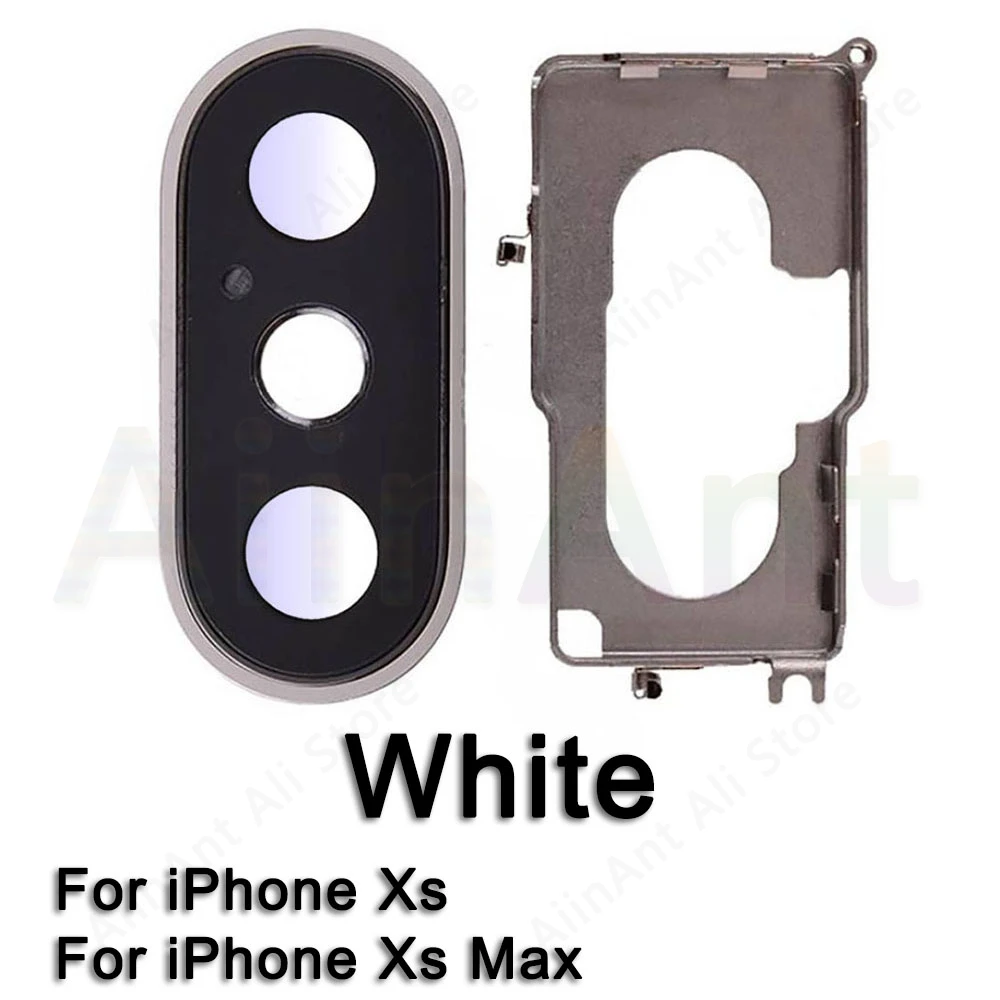Сапфировый Кристалл задняя камера Стекло кольцо для iPhone X Xs Max XR объектив камеры кольцо Запасные насадки для ремонта - Цвет: Xs White