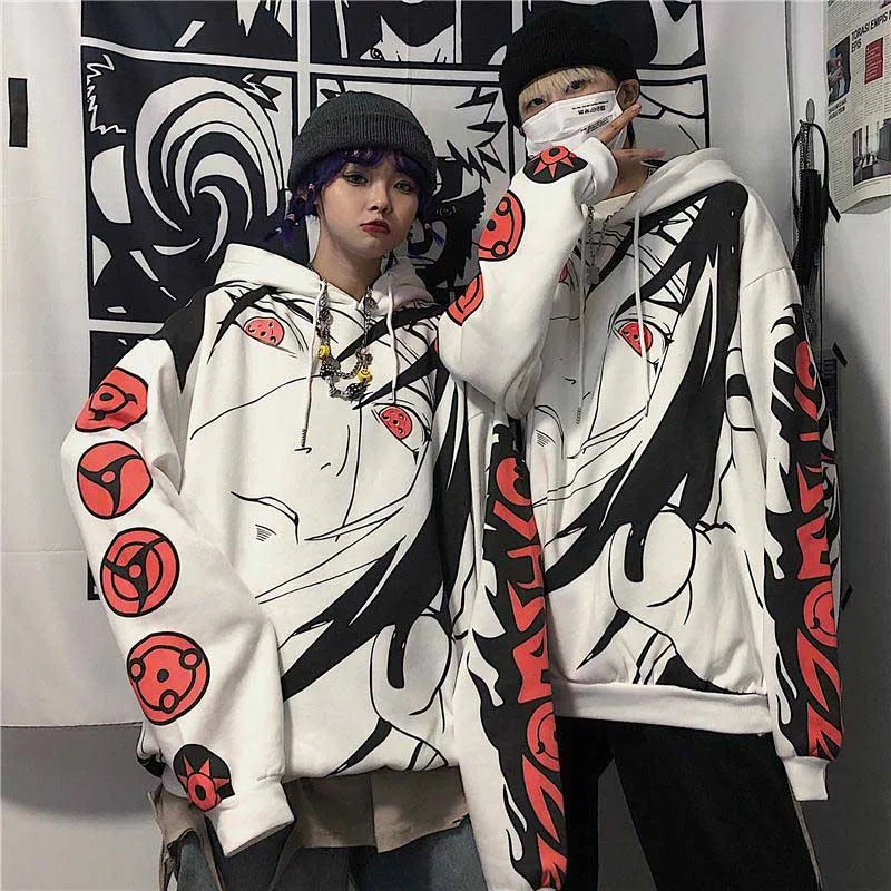  NiceMixAutumn winter Anime Naruto Uchiha Itachi Sharingan Print hoodies Casual thicken warm pullove