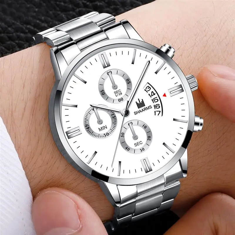

2019 Hot Luxury Business Watches Relogio Masculino Fashion Men Stainless Steel Band Analog Quartz Wristwatch Male Man Date Clock