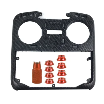 

JMT Protective Shell Carbon Fiber RC Transmitter Front Panel with Switch Nut for Jumper T16 PLUS Pro Radio Controller TX
