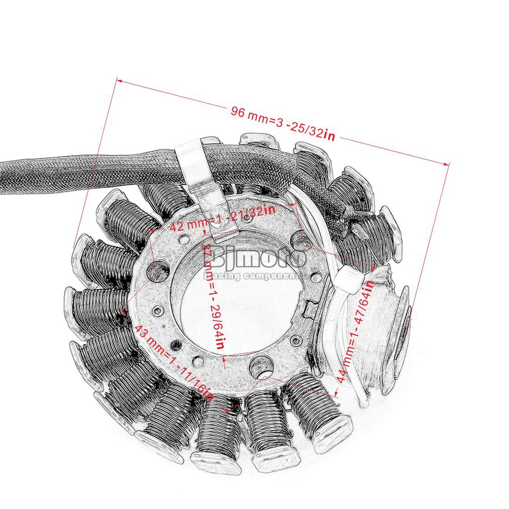 Bjmoto мотоцикл 4JG-85510-01 обмотки статора для Yamaha TTR225 TT-R225 1999-2004 XT225 серау 225 2001-2007 ST225 мустанга 225 1997