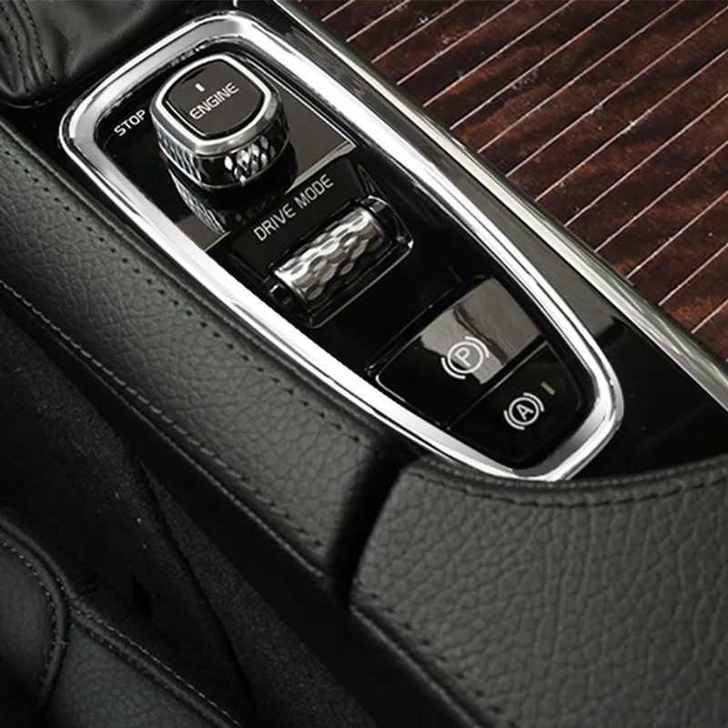 Center Console Car Armrest Gear Stall Brakehand Frame Decoration Cover Trim Chrome Abs For Volvo Xc90 S90 V90-18