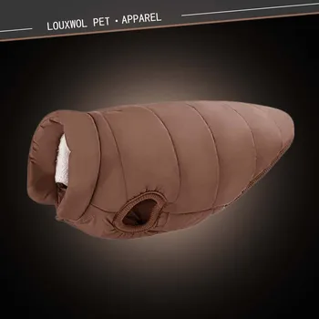 

Fleece Dog Winter Jacket Windproof Waterproof Dog Coat Cold Weather Warm Vest for Small Puppy Medium Large Pet Clothing Brown