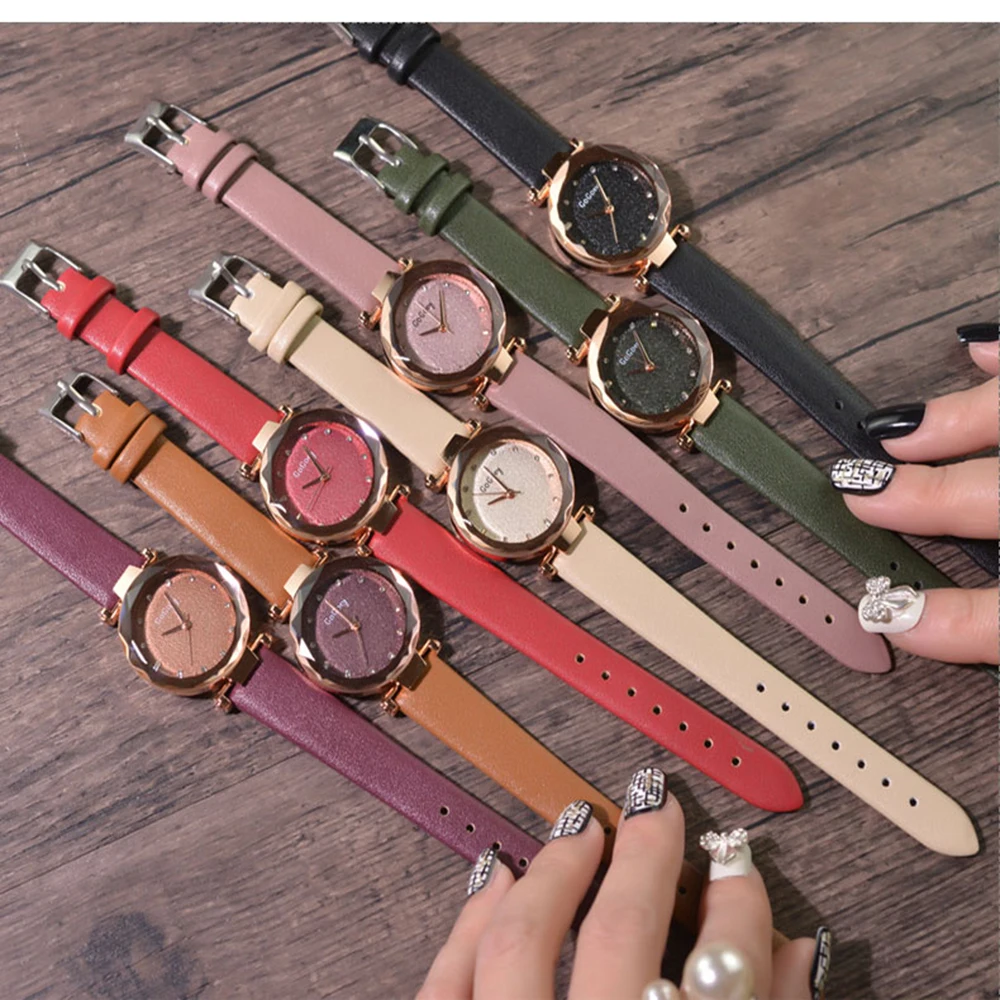 2019 новый корейский модный простой PU ремень женские часы мужские и женские повседневные часы с небольшим циферблатом водонепроницаемые