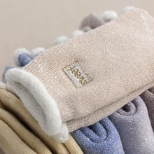 Забавные носки, теплые носки с вышивкой, бархатные домашние носки с толстым ворсом, женские милые носки различных цветов, женские трендовые носки в Корейском стиле