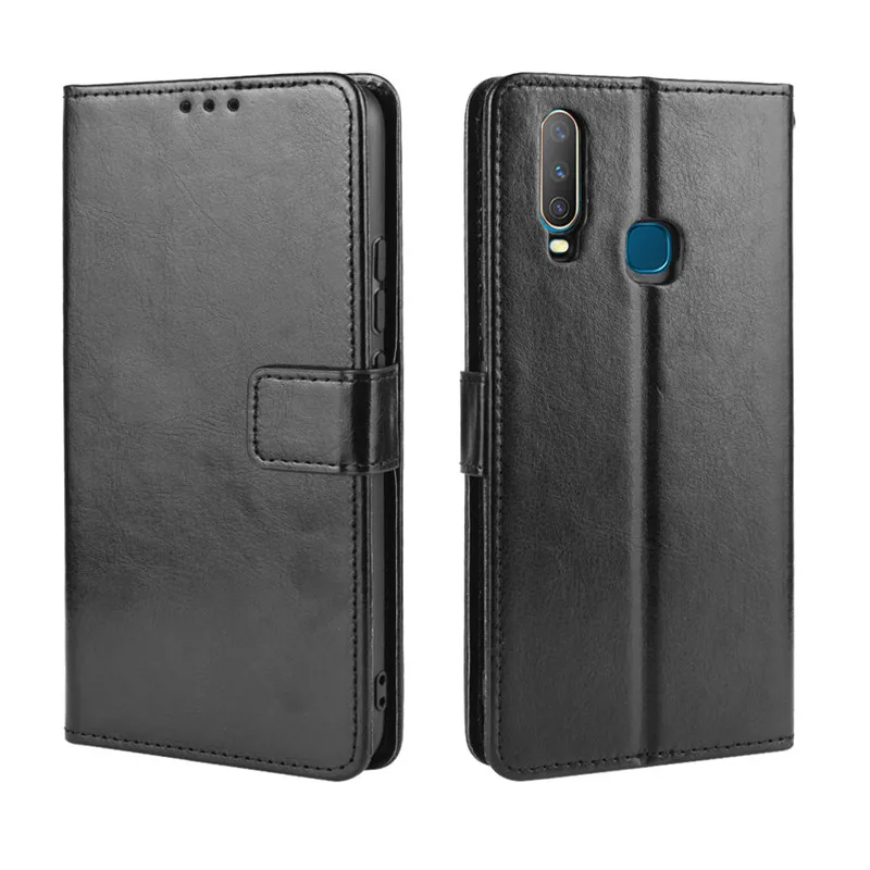 Black VIVO Y11 чехол для VIVOY11 чехол-кошелек из искусственной кожи защитный чехол для телефона на VIVO Y11 Y 11 Y12 Y15 Y17 VIVOY11 чехол с откидной крышкой - Цвет: Black