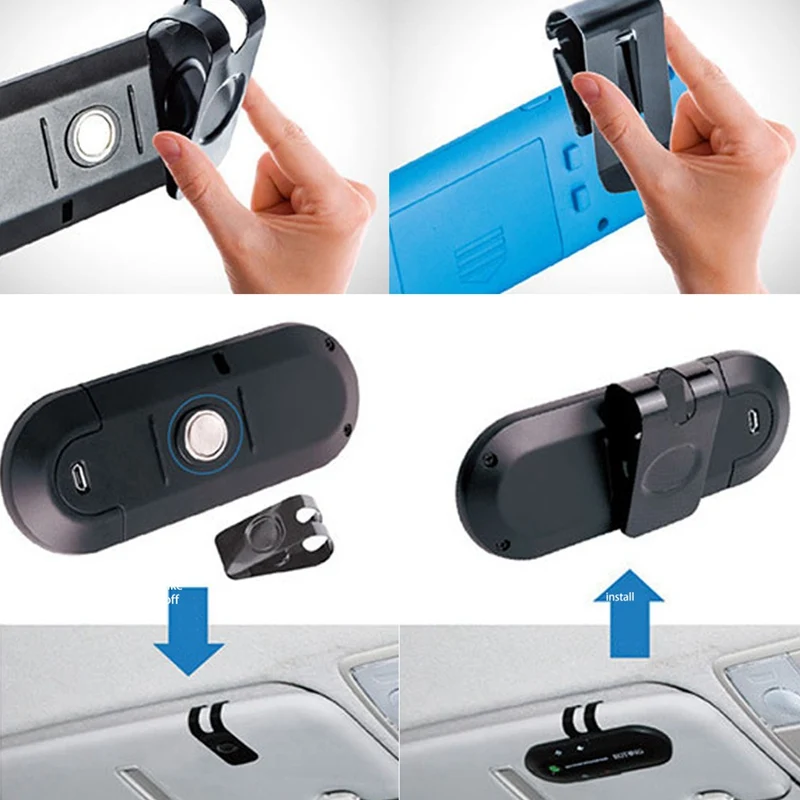 Новое поступление в автомобиле Bluetooth свободных рук, в автомобиле, Динамик телефон MP3 музыкальный плеер Солнцезащитный козырек день-ночь, Динамик телефон длительное время ожидания Автомобильные аксессуары