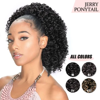 

Puff Drawstring Afro Kinky Curly Ponytail Hair Extension Synthetic African American Short Wrap clip in Pony Tail For Black Women