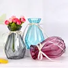 Diamond Shape Transparent Glass Flower Bottle Color Glass Decorative Vase Hydroponic Vase Living Room Tabletop Dry Flower Vase 2