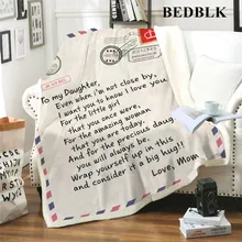 BEDBLK-Manta con letras para mi hija/esposa/hijo/novia, manta cálida y acogedora para cama, sofá, regalo de cumpleaños